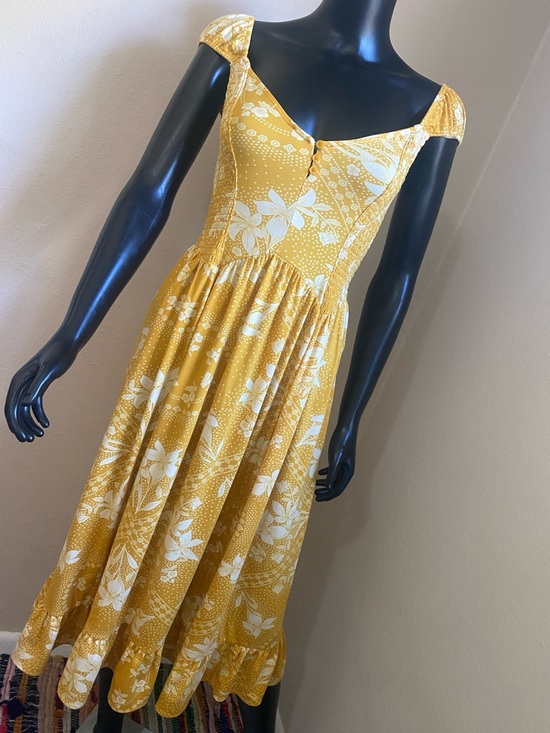 Urban Outfitters Dresses & Skirts - Urban Outfitters Yellow Floral Romantic Button-Front Top Dress